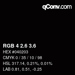 カラーコード: RGB 4 2.6 3.6 | qconv.com