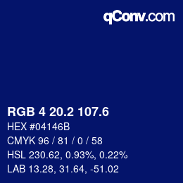 カラーコード: RGB 4 20.2 107.6 | qconv.com