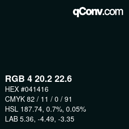 カラーコード: RGB 4 20.2 22.6 | qconv.com