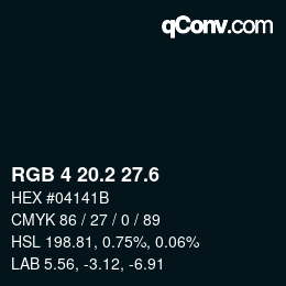 カラーコード: RGB 4 20.2 27.6 | qconv.com