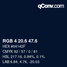 カラーコード: RGB 4 20.6 47.6 | qconv.com