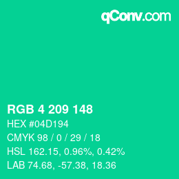 Color code: RGB 4 209 148 | qconv.com