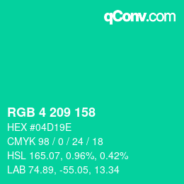 Color code: RGB 4 209 158 | qconv.com