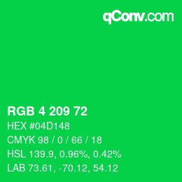 Color code: RGB 4 209 72 | qconv.com