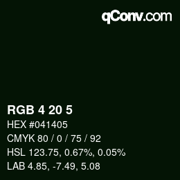 Color code: RGB 4 20 5 | qconv.com