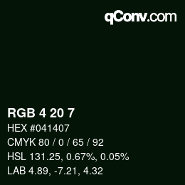 Color code: RGB 4 20 7 | qconv.com