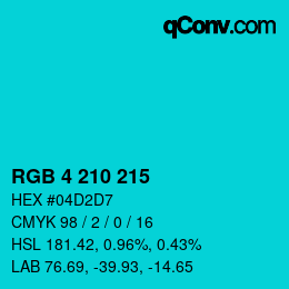 颜色代码: RGB 4 210 215 | qconv.com