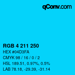 Color code: RGB 4 211 250 | qconv.com