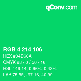 Color code: RGB 4 214 106 | qconv.com