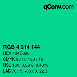 Color code: RGB 4 214 144 | qconv.com