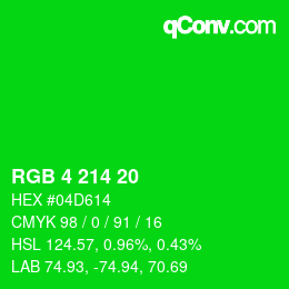 Color code: RGB 4 214 20 | qconv.com