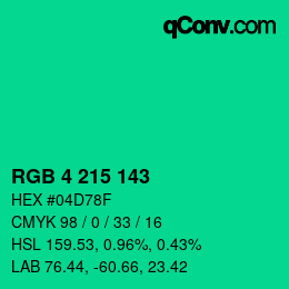 Color code: RGB 4 215 143 | qconv.com
