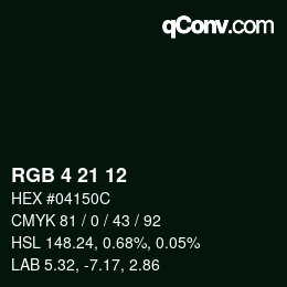 Color code: RGB 4 21 12 | qconv.com