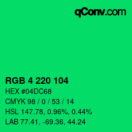 Color code: RGB 4 220 104 | qconv.com
