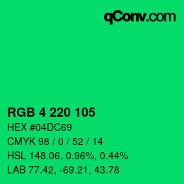 Color code: RGB 4 220 105 | qconv.com