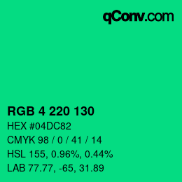 Color code: RGB 4 220 130 | qconv.com