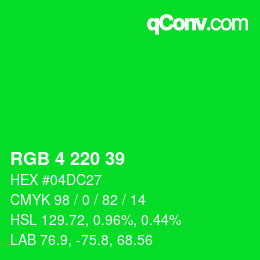 Color code: RGB 4 220 39 | qconv.com