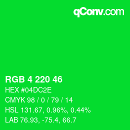 Color code: RGB 4 220 46 | qconv.com