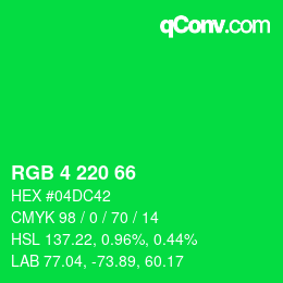 Farbcode: RGB 4 220 66 | qconv.com