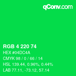 Color code: RGB 4 220 74 | qconv.com