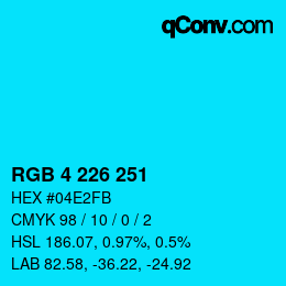 Color code: RGB 4 226 251 | qconv.com