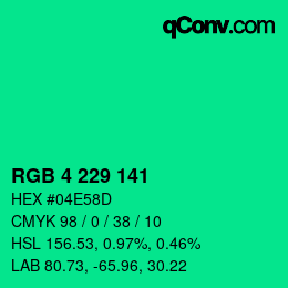 Color code: RGB 4 229 141 | qconv.com