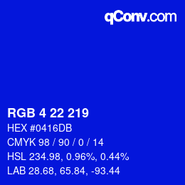 Código de color: RGB 4 22 219 | qconv.com