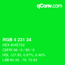 Color code: RGB 4 231 34 | qconv.com