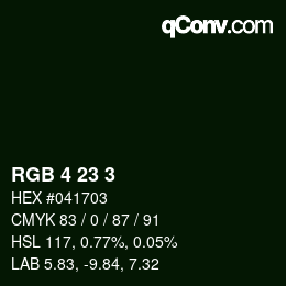 颜色代码: RGB 4 23 3 | qconv.com