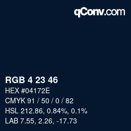 Color code: RGB 4 23 46 | qconv.com
