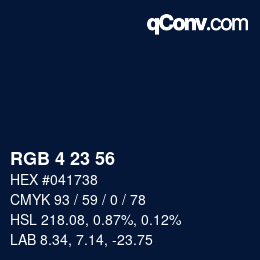Código de color: RGB 4 23 56 | qconv.com