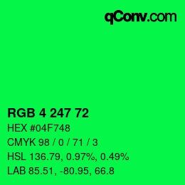Color code: RGB 4 247 72 | qconv.com