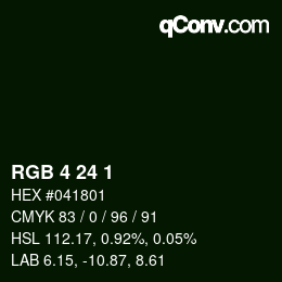 Color code: RGB 4 24 1 | qconv.com