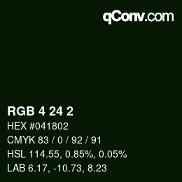 颜色代码: RGB 4 24 2 | qconv.com