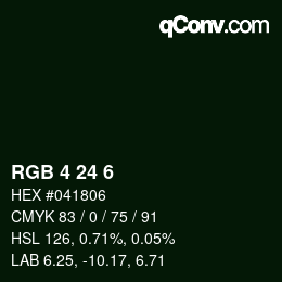 Color code: RGB 4 24 6 | qconv.com