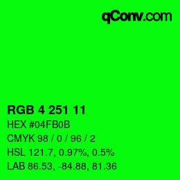 Color code: RGB 4 251 11 | qconv.com