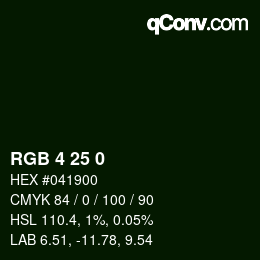 Color code: RGB 4 25 0 | qconv.com