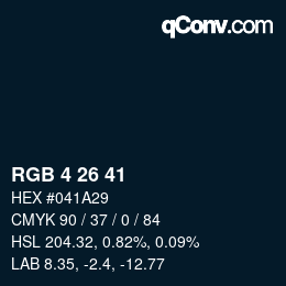 Color code: RGB 4 26 41 | qconv.com