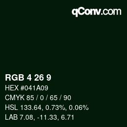 カラーコード: RGB 4 26 9 | qconv.com