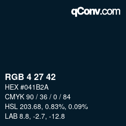 Color code: RGB 4 27 42 | qconv.com