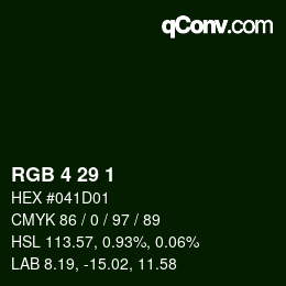 Color code: RGB 4 29 1 | qconv.com