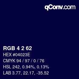 Color code: RGB 4 2 62 | qconv.com