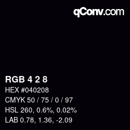カラーコード: RGB 4 2 8 | qconv.com