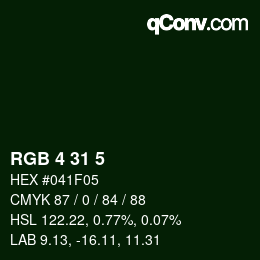 Color code: RGB 4 31 5 | qconv.com