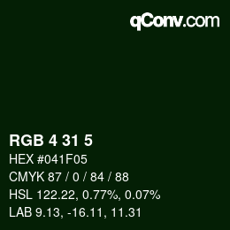 Color code: RGB 4 31 5 | qconv.com