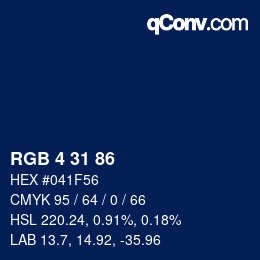 Color code: RGB 4 31 86 | qconv.com
