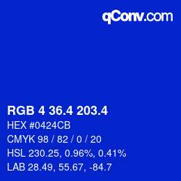 カラーコード: RGB 4 36.4 203.4 | qconv.com