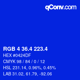 カラーコード: RGB 4 36.4 223.4 | qconv.com