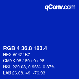 カラーコード: RGB 4 36.8 183.4 | qconv.com