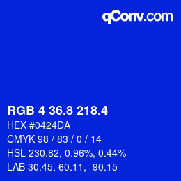 カラーコード: RGB 4 36.8 218.4 | qconv.com